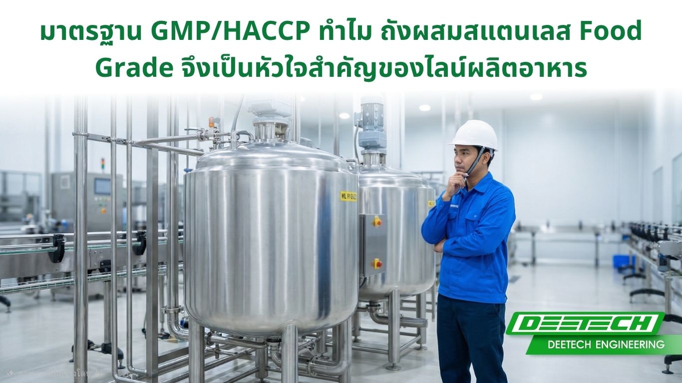 ถังผสมสแตนเลส Food Grade รองรับมาตรฐาน GMP/HACCP
