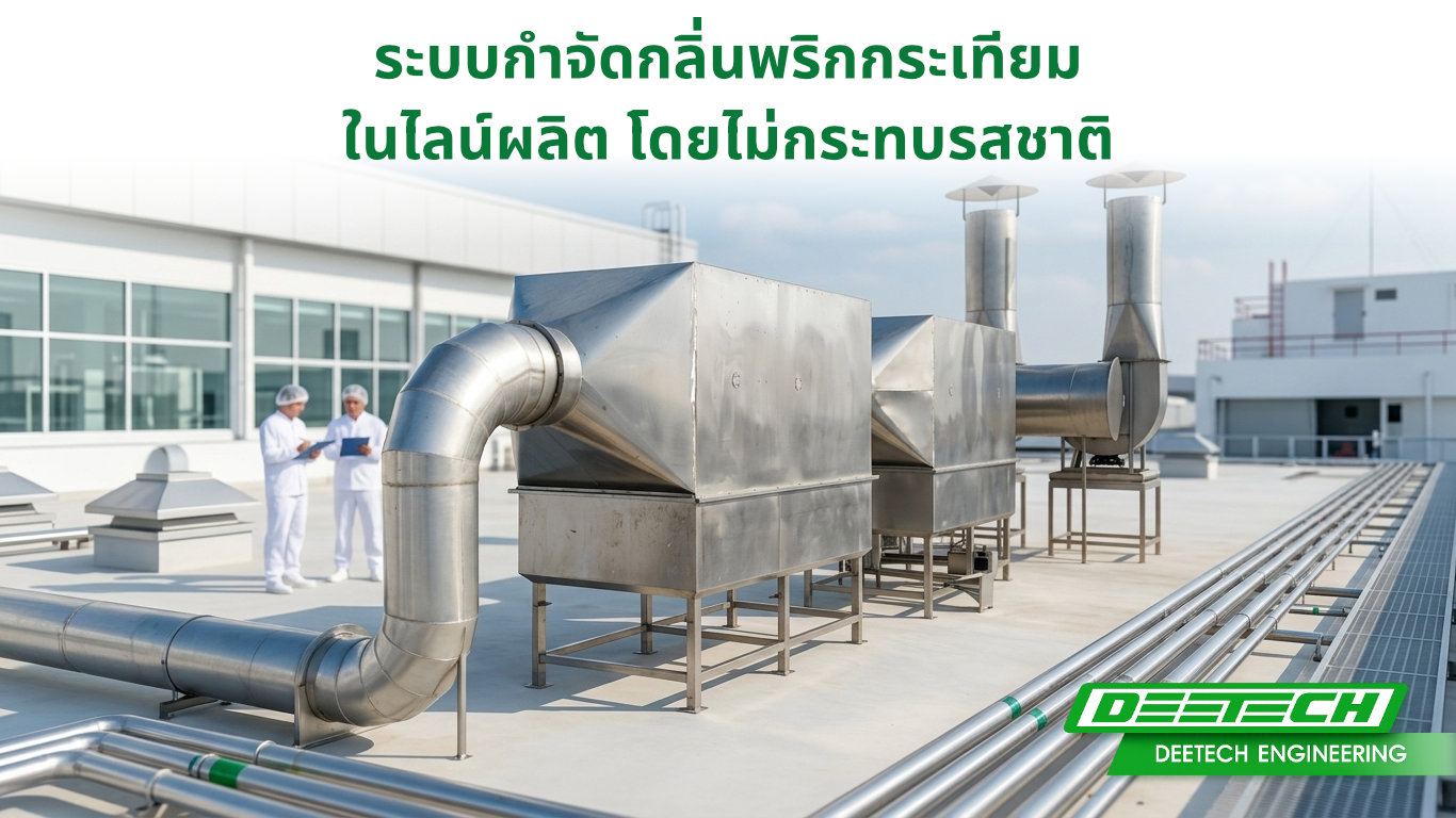 ระบบกำจัดกลิ่นพริกกระเทียม ในไลน์ผลิต โดยไม่กระทบรสชาติ