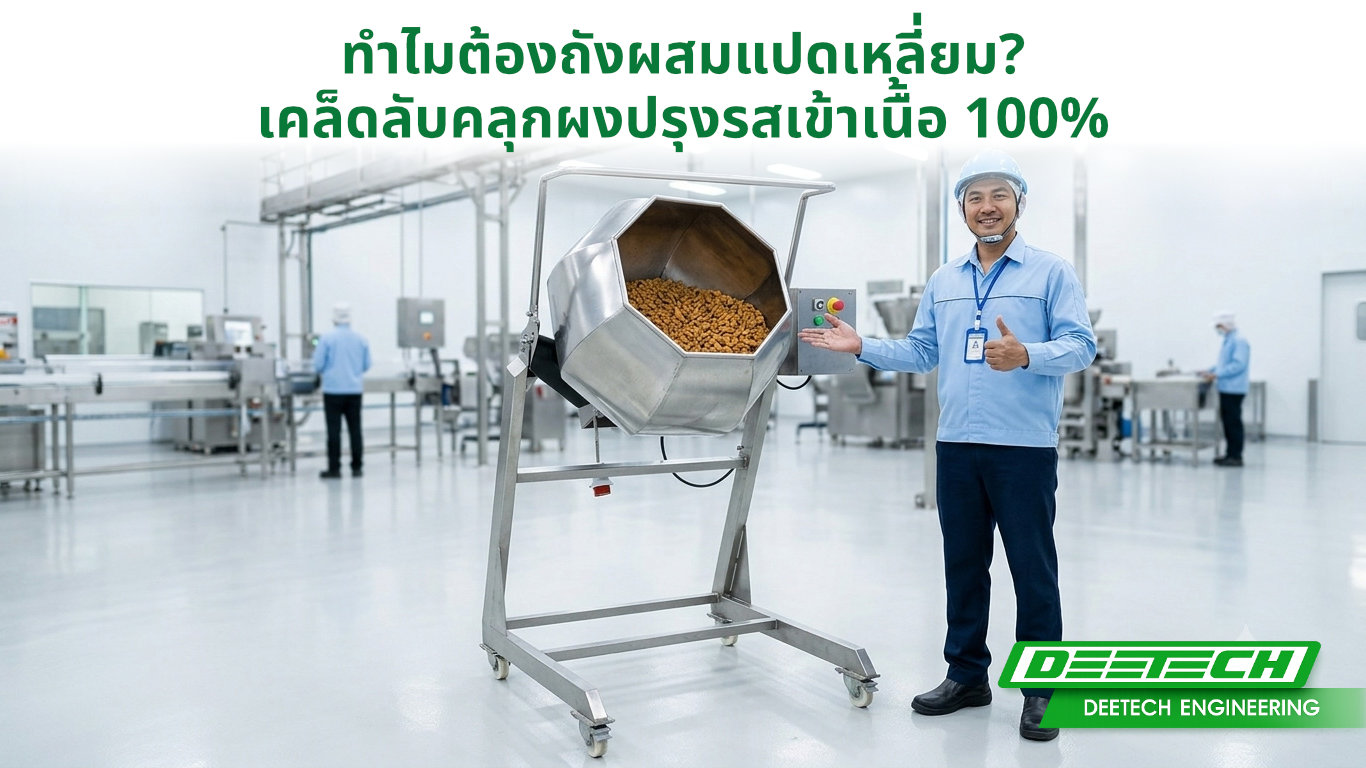 ทำไมต้องถังผสมแปดเหลี่ยม? เคล็ดลับคลุกผงปรุงรสเข้าเนื้อ 100%